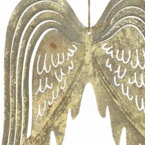 Artículo Decoración navideña alas de ángel, decoración de metal, alas para colgar doradas, aspecto antiguo H29.5cm W28.5cm