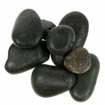 River Pebbles Piedras naturales negras mate Piedras decorativas L15–60mm W15–40mm 2kg