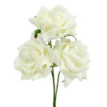 Artículo Rosa de espuma Ø7,5cm Crema 18 uds