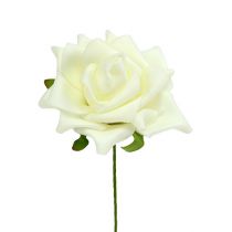 Artículo Rosa de espuma Ø7,5cm Crema 18 uds