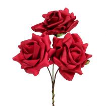 Rosa de espuma Ø7.5cm rojo 18pcs