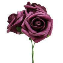Artículo Rosa de foam Ø3,5cm malva 48uds
