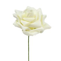 Artículo Rosa de espuma Ø 10cm crema 8 piezas