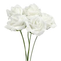 Artículo Rosa de foam Ø4,5cm blanco 36 uds.