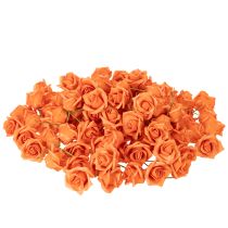 Artículo Rosa artificial naranja, flor de 5 cm, individual, 100 unidades