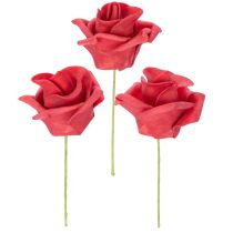 Artículo Rosas artificiales rojas con tallo, 5 cm, 100 unidades