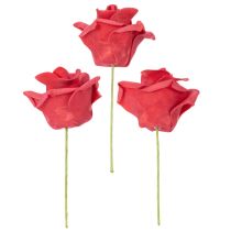 Artículo Rosas artificiales rojas con tallo, 5 cm, 100 unidades
