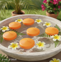 Artículo Vela flotante ideal para una decoración romántica y un ambiente relajante en tu hogar, 8 cm, 8 unidades.