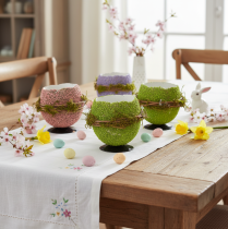 Artículo Cuenco decorativo con forma de huevo de Pascua para decorar la mesa de primavera o Pascua, 9 cm, 4 piezas