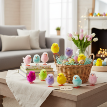 Artículo Conjunto de pollitos de Pascua para alegres decoraciones y manualidades de primavera, 4 cm, 10 piezas