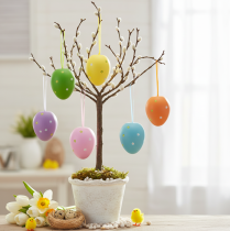 Artículo Huevos de Pascua grandes para colgar huevos de plástico 11×14,5cm 6uds