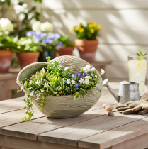 Artículo Cuenco de cerámica con diseño de conchas marinas para una elegante decoración en el salón, 23cm