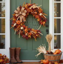 Artículo Anillo decorativo bohemio de metal, plateado, Ø28cm con rafia natural, juego de 4 - decoración colgante, decoración de pared