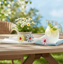 Artículo Decoración dispersa mariquita flor madera fieltro color Ø4cm 48 piezas