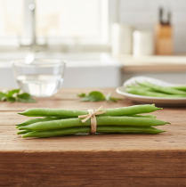 Artículo Frijoles decorativos, vegetales artificiales, verdes, tacto real, 17 cm, 6 piezas
