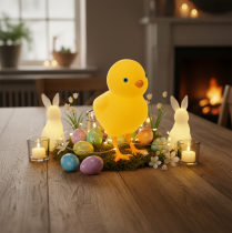 Artículo Decoración de pollito para Pascua, decoración de mesa, decoración reutilizable para salón, 16 cm, 2 piezas