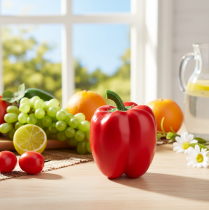 Artículo Chupete de comida rojo pimiento vegetal decorativo Al. 10 cm