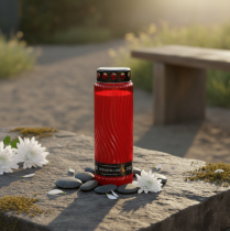 Artículo Tapa para vela grave motivo flor rojo negro 10 días Al.27cm