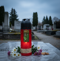 Artículo Vela de tumba de aceite vegetal rojo ICP para recuerdo H24cm