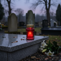 Artículo Vela de tumba para decoración otoñal de tumbas para el Día de Todos los Santos y el Domingo de Difuntos, 13 cm, 8 piezas