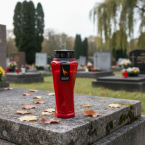 Artículo Luz de tumba Plástico girado Rojo Ø11cm H25cm