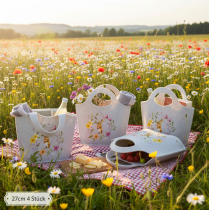 Artículo Bolsa de fieltro con adorable conejito de Pascua, adecuada para primavera y verano, 27 cm, 4 piezas