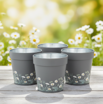 Artículo Maceta con estampado floral para decoración moderna de hogares y balcones en verano, 13 cm, 4 piezas