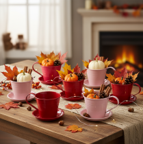 Artículo Vaso de plantación con platillo para jardines creativos, 11 cm, 6 piezas