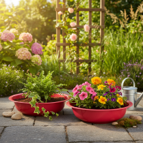 Artículo Jardinera redonda para decoración elegante de interior o jardín, 29 cm, 2 piezas