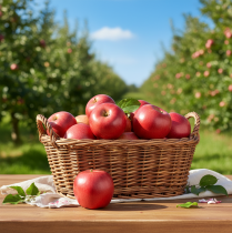 Artículo Manzana decorativa roja, fruta artificial de tacto realista, 9 cm