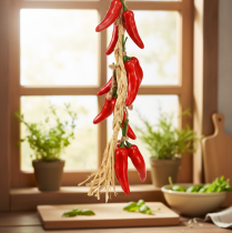 Artículo Percha decorativa pimientos de verano rojos artificiales L50cm