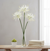 Artículo Nerine Guernsey Lily Flor Artificial Blanco Amarillo Ø15cm L65cm