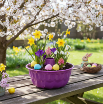 Artículo Molde para bizcocho tipo Bundt, de metal, decorativo, color morado, Ø23cm, H12cm