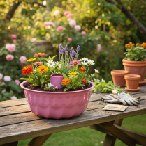 Artículo Bol decorativo de metal, molde para hornear, molde para bizcocho Bundt, rosa, Ø23cm, H12cm