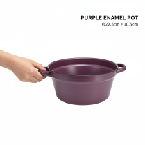 Artículo Cubo con asas, maceta de metal, color morado, Ø22,5 cm, H10,5 cm