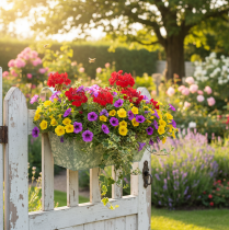 Artículo Maceta con soporte, para balcón, de metal, 35x15cm, H13cm