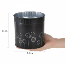 Artículo Maceta con forma de diente de león, negra, Ø9,5 cm, H11 cm
