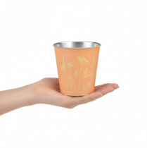 Artículo Maceta de metal con diseño de melocotón, jardinera, Ø10,5 cm H10,5 cm