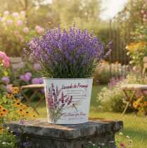 Artículo Maceta metálica, jardinera, lavanda, Ø24cm H21cm