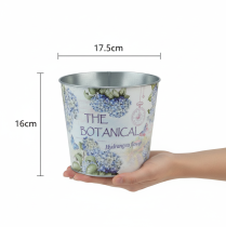 Artículo Maceta/jardinera pequeña de metal para hortensias, Ø17,5 cm H16 cm