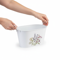 Artículo Maceta metálica para flores, maceta o jardinera, 27 × 16 × 15,5 cm