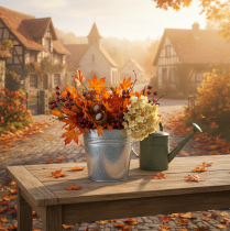 Artículo Maceta metálica con asas, cubo decorativo, Ø21cm H19,5cm