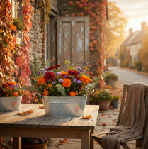 Artículo Bol para flores con asas, bol decorativo, metal, 17,5 × 12 × 9 cm