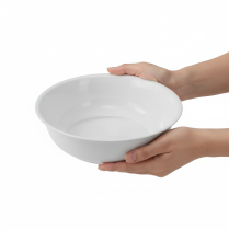 Artículo Bol de metal blanco, con aspecto esmaltado, Ø25cm, H7cm