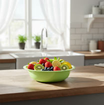 Artículo Cuenco decorativo aspecto metal esmaltado verde lima 25cm