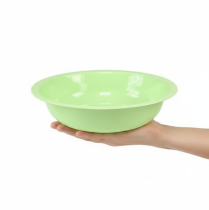 Artículo Bol decorativo de metal con aspecto esmaltado, verde lima, 25 cm.