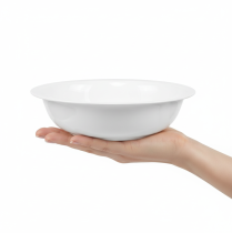 Artículo Bol de metal, con aspecto de esmalte blanco, Ø29cm, H7,5cm