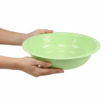 Artículo Bol decorativo de metal, verde, con aspecto esmaltado, Ø29cm