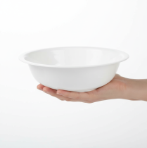 Artículo Bol de metal blanco, con aspecto esmaltado, Ø36cm, H9,5cm