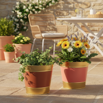 Artículo Maceta/jardinera de metal, Ø26cm H22cm, 4 piezas